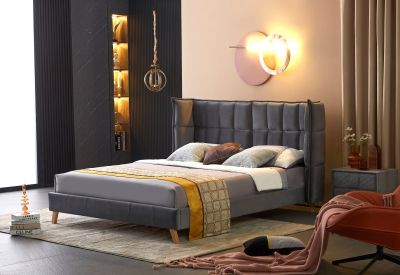 Dvojlôžková posteľ SCANDINO s úložným priestorom 160x200 - sivá