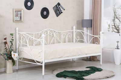 Kovová jednolôžková posteľ SUMATRA 90x200 - biela